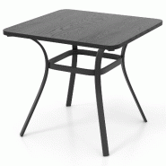 Helloshop26 - Table de repas carrée 80 x 80 x 73 cm pour 4 personnes avec pieds incurvés style contemporain en métal gris 20_0020810 - gris métal