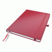 LEITZ Lot de 6 Cahier broché Complete A4, 80 feuilles ivoire 96 g/m² quadrillées 5x5, élastique de fermeture, couv. Rigide coloris rouge - rouge 4