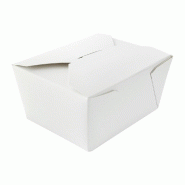Nvase ECOLOMIQUE - 50 Pcs - Boîte repas carton blanc - 650 ml, 13 x 10,5 cm, Hauteur: 6,5 cm - blanc en carton NVS210BIO11