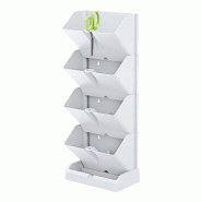 Prosperplast - Jardinière verticale Mini Cascade en plastique, coloris blanc, 19,5 x 11,4 x 47,5 cm, avec ciseaux de jardinage - blanc plastique ZA13