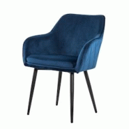 SalesFever Chaise de salle à manger|Revêtement tissu aspect velours|cadre en métal réglable en hauteur|Matelassage diamant|L61xP60xH85cm|bleu–no SalesFever Chaise de salle à manger|Revêtement tissu aspect velours|cadre en métal réglable en hauteur|Matelassage diamant|L61xP60xH85cm|bleu–no