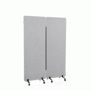 Système de cloisons mobiles acoustiques FLEXMIUT lot de 2 gris clair hjh OFFICE - gris polyester 891001