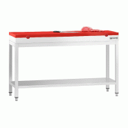 Table inox de découpe avec plan rouge - Profondeur 700 mm | Ggm - 1500_0