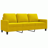 VidaXL Canapé à 3 places Jaune 180 cm Velours Modèle Ivelorix - 359215