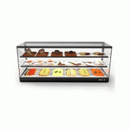 Vitrine chaude à poser LOGIC - Bain marie - 4 bacs GN 1/1 - 3 niveaux | Sayl Barcelona - noir 674005068343