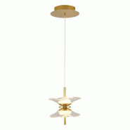 WellHome - Plafonnier 20 x 20 x 120 cm avec structure en métal doré - 2 douilles LED 5 W - doré WH2531