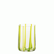 Zafferano Set De 6 Tumblers Tirache En Verre Coloré Fabriqué À La Main, Ton Vert Pomme, Design Élégant Avec Lignes En Relief Pour Tables Raffiné