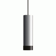 Zafferano Tubotto Lampe À Suspension Led Dimmable 8W 2700K En Aluminium Anodisé Noir Et Argent Design Moderne Pour Intérieurs De Haute Qualité - g