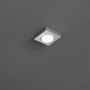 Bouton - Plafonnier LED GX53 max 15 W, carré 11,5x11,5 cm, métal peint, IP20 - Perenz - Aluminium - argenté 8564 AL