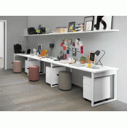 Bureau bench 3 personnes en ligne Magistra plan de travail 30 mm finitions modernes Bureau bench 3 personnes en ligne Magistra plan de travail 30 mm finitions modernes
