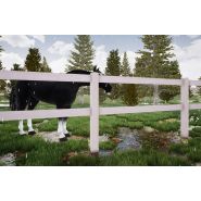 Clôture pvc pour chevaux - horse stop - kentucky, 2 lices, 1m50 Clôture pvc pour chevaux - horse stop - kentucky, 2 lices, 1m50