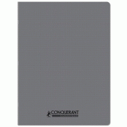 CONQUERANT Lot de 10 Cahier Classique PP piqué 24x32, 96p./48 feuilles 90g/m², quadrillé 5x5, coloris gris - 3020120259222