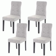 Décoshop26 - Lot de 4 chaises de salle à manger en tissu/textile gris pieds foncés 04_0000591 - gris 3000042832697 Décoshop26 - Lot de 4 chaises de salle à manger en tissu/textile gris pieds foncés 04_0000591 - gris 3000042832697