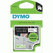 DYMO Cassette D1 de ruban à étiqueter noir/blanc 12 mm x 5,5 m - blanc papier S0718060 DYMO Cassette D1 de ruban à étiqueter noir/blanc 12 mm x 5,5 m - blanc papier S0718060