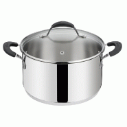 Faitout Tempra avec son couvercle 26 cm en acier inoxydable -  Argent / Métallique Autre forme Acier Inoxydable (inox  Lagostina 35.00x31.00 cm - arg