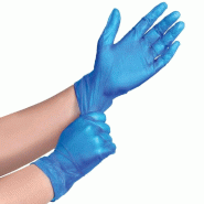Gants jetables hybrides bleus taille large - par 100