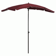 Helloshop26 - Parasol de jardin avec mât 200 x 130 cm rouge bordeaux 02_0008319 - rouge acier 3000444682722