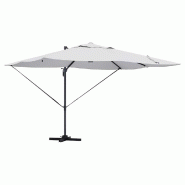 Helloshop26 - Parasol déporté inclinable 351 x 250 x 253 cm usage extérieur ambiance cosy en polyester sable 02_0058731 - aluminium 3000240743047