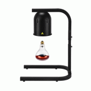 Lampe chauffante infrarouge sur pied réglable en hauteur (1 ampoule rouge) Noire PREMIUM - GOLDINOX - noir aluminium 3701770846252