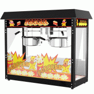 Machine à pop-corn professionnelle double 10 kg/h - Noire