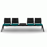 Poutre d'accueil mixte Adela - Sokoa - Gris foncé, 4 places + 1 tablette