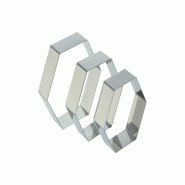 Schneider - Cercle à gâteau "Hexagone", acier inoxydable, 200 x 50 mm - inox 155120