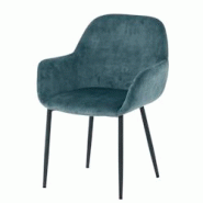 SIT Möbel Ensemble de 2 fauteuils en velours | Accoudoirs évasés | Revêtement en velours bleu | Pieds en métal noir | L 48 x P 57 x H 84 cm - mul SIT Möbel Ensemble de 2 fauteuils en velours | Accoudoirs évasés | Revêtement en velours bleu | Pieds en métal noir | L 48 x P 57 x H 84 cm - mul