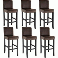 TecTake GmbH tectake Tabouret de bar en cuir synthétique marron - 406303 - marron Bois massif 406303 TecTake GmbH tectake Tabouret de bar en cuir synthétique marron - 406303 - marron Bois massif 406303