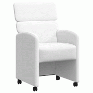 VidaXL Chaises de Salle à Manger avec Roues 2 pcs Blanc Simili cuir Modèle Vega Signature - 42017891