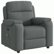 VidaXL Fauteuil de massage inclinable Gris foncé Tissu Modèle Garmelle - 8721158336972