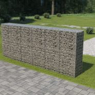 Vidaxl mur en gabion avec couvercles acier galvanisé 300 x 50 x 150 cm 143593