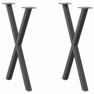VidaXL Pieds De Table à Manger En Forme De X 2 Pièces Anthracite 50 X (72 73) Cm Acier - gris 4012910