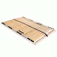 VidaXL Sommier à lattes sans matelas avec 28 lattes 7 zones 100x200 cm Modèle Elvélis - 246446