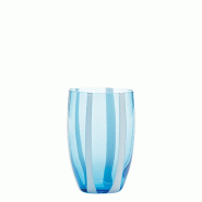Zafferano Lot de 6 Verres Tumbler Gessato Couleur Aquamarine en Verre Soufflé à la Bouche Travaillé à la Main Design Moderne et Élégant pour Tab