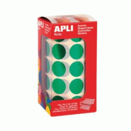 Apli 1770 gommettes rondes, diam. 20 mm, en rouleau, coloris vert métallisé - 8410782120506