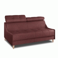 CANAPÉ HÔTELLERIE DIVANO CONVERTIBLE MATELAS SYSTÈME EXPRESS SOMMIER LATTES 160CM RENATONISI MICROFIBRE BORDEAUX