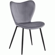 CLP Chaise de salle à manger Maika Gris foncé/Velours - gris textile 326363 CLP Chaise de salle à manger Maika Gris foncé/Velours - gris textile 326363