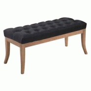 Décoshop26 - Banc design Chesterfield 100 cm avec coutures décoratives tissu noir piétement en bois clair 10_0003697 - noir 3000251723571 Décoshop26 - Banc design Chesterfield 100 cm avec coutures décoratives tissu noir piétement en bois clair 10_0003697 - noir 3000251723571