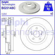 Disque de frein Delphi BG5148C - ventilé - boîte de 2 disques - montage avant Disque de frein Delphi BG5148C - ventilé - boîte de 2 disques - montage avant