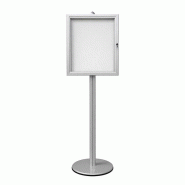 Edimeta Vitrine d'Affichage sur Pied GRIS Fond Métal 4 Feuilles A4 H190cm - gris aluminium 214652