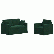 Ensemble de Canapés 2 pcs Vert foncé 138 x 78 x 80 cm Velours Modèle Apex Prime Plus - Matériau naturel 8721364373969