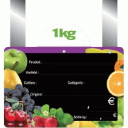 Etiquette Panière fruitée vocc à pattes 15x10cm - sachet de 10 - disque rotatif - PVC et Inox