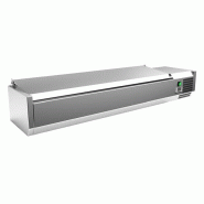 Gastro-Inox Rehausse réfrigérée avec couvercle en inox 1500x335x440mm - 7445908668632
