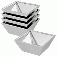 Helloshop26 - Lot de 5 cache-pots de jardin moderne trapézoïdal minimaliste extérieur 40 x 40 x 15 cm en métal argent 02_0052377 - inox 3000237383492