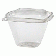 Packnwood FHC - 100Pcs - Pot Deli carré PET transparent avec couvercle - 128x128x85mm 500ml - transparent plastique 210DELICAR16 Packnwood FHC - 100Pcs - Pot Deli carré PET transparent avec couvercle - 128x128x85mm 500ml - transparent plastique 210DELICAR16