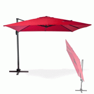 Parasol déporté verona - 3 x 3 m - rouge bordeaux Parasol déporté verona - 3 x 3 m - rouge bordeaux