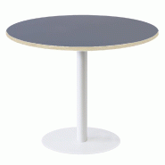 RestooTab - Table Rome XL blanc Ø110cm bleu fes fenix chants couleur bois - bleu Bois manufacturé TB-ROMXL1-R110M-BL.FES-BOI