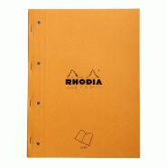 RHODIA Lot de 5 Bloc feuillets Side A4, 80 feuilles microperforés 80 g/m², ligné, perforées 4 trous - 3037921180143