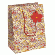 Sac papier Liberty poignées cordelettes 21,5x10,2x25,3cm -par 6