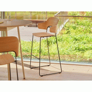 Chaise haute Afi avec assise en placage bois chêne naturel ou noir Chaise haute Afi avec assise en placage bois chêne naturel ou noir